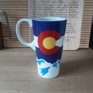 Colorado State Ceramic Travel Coffee Mug "Cypress Home"